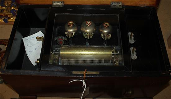 19th Century mahogany cased one barrelled music box